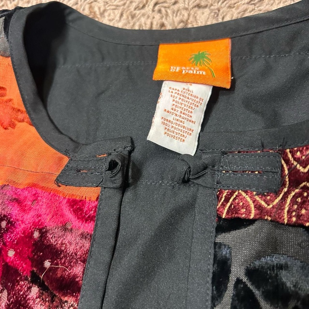 Whimsigoth Velvet Orange Patchwork Jacket by Hear… - image 6